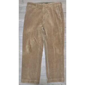 Polo Ralph Lauren Corduroy Preston Pants Mens 34x28 Brown Cotton Vtg Miss Button